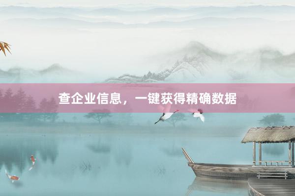 查企业信息，一键获得精确数据